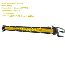 M0537 : LED Bar Single Row 21.5 inch 90W Yellow Light Combo 9000lm , IP65 Water Proof Input Voltage 10-30VDC CE, ROHS