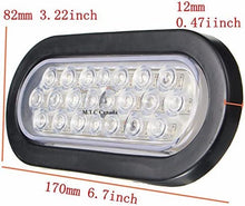 M0598: M.T.C Canada 22LED 6" Oval Truck Trailer Stop Turn Tail Brake Lights, Backup Light w/Grommet Red Waterproof(Pack of 4 Pcs)