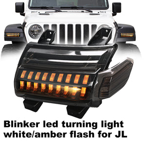 M0526 : LED Fender Flare Light Side Markers Turn Signal for Jeep Wrangler JL Gladiator Rubicon Sahara