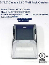 (1 Pack or 2 Pack To choose  )M0320 : LED 30W Wall Pack with Photocell Dusk to Dawn 4200LM 6000K 100-277Vac IP65 CUL
