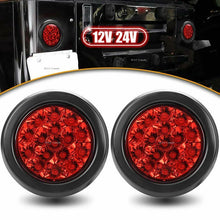 M0602:M.T.C Canada 4inch Round Red 16 LED Brake Stop Turn Signal Tail Light for Truck Trailer RV, 3 Available RED, Amber Yellow, White 6000K (Pack of 4 Pcs)