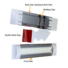 M0594: LED Purification Fixture 11.5 Inch 12/24VDC Truck and Trailer Interior LED Light 6000K with Side Switch Hard Wire Connection Ceiling Mount with Clip Or Double Sided Tape(Pack of 4 Pcs)