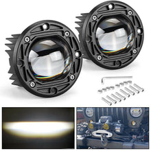 M0577: M.T.C Canada LED 2 inch Flush Mount Round White Amber LED Driving Work Light Bar Pods Spot Off Road Fog (1 Pair)