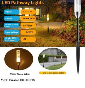 M0536 : LED Pathway Lights 5 Piece Set 3500K Warm White 1W Each x5 Piece = 5W 12VDC Input Water Proof IP65 Outdoor Use With 24 Feet Socket Set.Price for 1 Pc- $15.00 Pack of 5 Pcs- $75.00 Cad