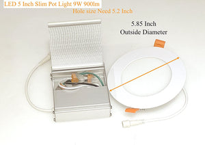 Pack of 12 M0550 3CCT : M.T.C Canada LED 5 inch Slim Panel Light /LED Slim Pot Light Dimmable, 9W IC Rated (5 Inch Slim Pot Light Pack of 12 Piece, 3CCT 3K-4K-5K)
