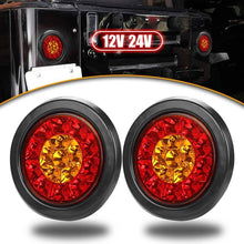 M0603: M.T.C Canada 4" Round LED 2 Option to choose Red/Yellow Or RED /White Choose While Order LED Truck Trailer Brake Stop Turn Signal Tail Light 12-24V (Pack pf 4 Pcs)