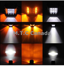 M0462 M.T.C Canada® :Side Shooter LED Pods 4 Inch Strobe Lights Dual Color Light Bar White Amber Fog Lights Flash Yellow Off Road Driving Light for Truck Boat. Pack of 2