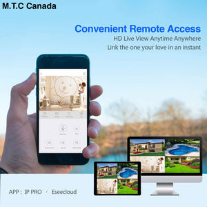 M0479: [8CH, Expandable] All in one with 10.1" Monitor Wireless Security Camera System, M.T.C Canada CCTV Surveillance 8CH 1080P NVR, 4pcs 1080P Indoor Outdoor Night Vision Camera, 2TB Hard Driv
