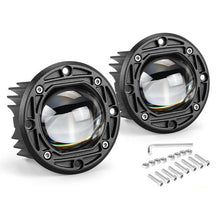 M0577: M.T.C Canada LED 2 inch Flush Mount Round White Amber LED Driving Work Light Bar Pods Spot Off Road Fog (1 Pair)