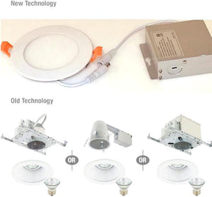 Pack of 12 M0550 6K : M.T.C Canada LED 5 inch Slim Panel Light /LED Slim Pot Light Dimmable, 9W IC Rated 6000K Cool White CETL Certified