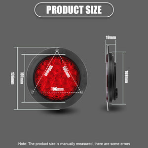 M0604-Round Red 16 LED Truck Trailer RV Brake Stop Turn Signal Rear Tail Lights (Pack of 4 Piece)