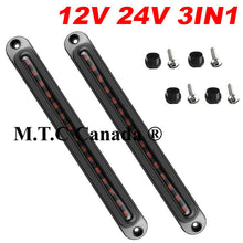 (4 Pack Of ) M0596 :M.T.C Canada Yellow+Red LED Car Truck DRL Light Bar Brake Rear Turn Signal Stop Tail Strip( Pack of 2 Pcs)