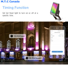 M0463: M.T.C Canada Smart LED floodlight RGB changeable controlled by APP 50W IP65 Waterproof Black Housing CETL Certified