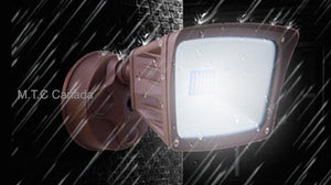M0464/W :M.T.C Canada LED Security Flood Light Without Sensor 40W 5200lm Input Voltage 100-277VAC IP65 Waterproof CETL White housing
