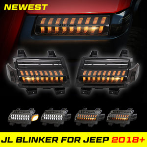 M0526 : LED Fender Flare Light Side Markers Turn Signal for Jeep Wrangler JL Gladiator Rubicon Sahara