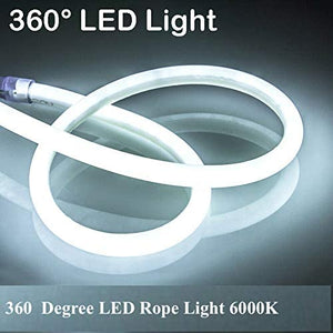 M0432 / Blue 25M : LED Rope Light 360 Degree Neon 25M Roll 2835 SMD 120V 120 LED/M Outdoor /Indoor Use IP66 With 110V Flat US Wall Plug+ 20 Pcs Holding Clip