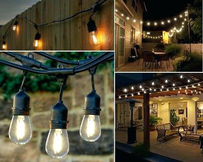 M0322:LED String Lights, Outdoor, Non -Dimmable, 48ft Commercial-Grade Light Strand, 15 Bulbs Included 120V IP65 Weatherproof CETL Listed
