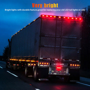 M0605 : 4" Round Red/Amber 16 LED Truck Trailer RV Brake Stop Turn Signal Tail Lights (Pack of 4 Pcs)
