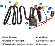 M0525 :H4 Headlight Wiring Harness [Negative Switched Conversion] [Fused] H4 Relay Harness Kit for 9003 H6054 H5054 H6054LL 6014 6052 6053 Toyota JEEP XJ TJ Suzuki Samurai