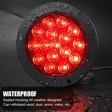 M0604-Round Red 16 LED Truck Trailer RV Brake Stop Turn Signal Rear Tail Lights (Pack of 4 Piece)