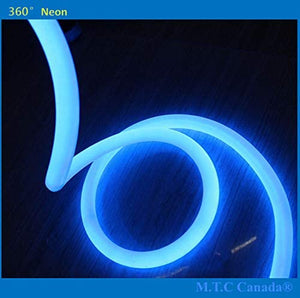 M0432 / 25M Blue  :M.T.C Canada LED 360 Degree Neon Rope Light Direct 110VAC-120VAC 25M ( 82.5 Feet ) Blue Colour Indoor /Outdoor IP66 120LED/M With 110V US Wall Plug