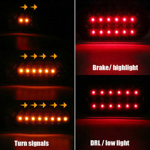 M0597: M.T.C Canada Oval Stop Trailer Truck LED Brake Turn Signal Tail Lights Red Amber Flowing (Pack of 2 Pcs)