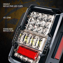 M0506: M.T.C Canada® LED Tail Lights Replacement for 2007-2018 Jeep Wrangler JK JKU, High Intensity   Led Taillights w/ 4D Clear Lens Parking Light, Brake Turn Signal Lamp and Reverse