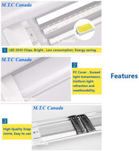 ( Pack of 10 ) M0151 / 6K Linkable series :M.T.C Canada  4 Feet LED Linear Linkable Light Fixture  40W 6000K 4400Lm With 4 Inch Junction BOX Cover Plate 100V-277V CETL