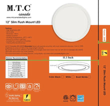 M0350 3K : Pack of 2 Piece LED Slim Panel 12 inch 24W 3K Flush Mount Ceiling Light Fixture, Round Dimmable, CETL Certified 3000K