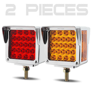M0601:M.T.C Canada Square LED Pedestal Fender Light Truck RV Trailer Double Face Turn Signal Brake Pack of 2 Piece (1 Pair Left and Right)
