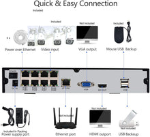 M0480: M.T.C Canada 1080P Full HD Security Camera System with 2TB Hard Drive, Home NVR Systems with 8 ochs NVR 4pcs Camera ,4 Piece 3 MP HD Outdoor / Indoor Surveillance IP Cameras With Nigh Vision