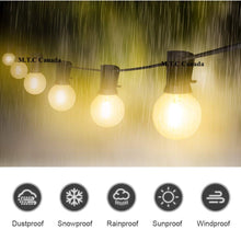 M0366:(Pack of 2 )LED G40 Outdoor Patio String Lights 25ft with 25 Shatterproof LED Clear Bulbs,Warm White 2700K Ambience Indoor & Outdoor Lights CUL Certified