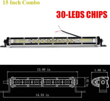 M0502 LED Bar Single Row 15 inch 60W Yellow Light Combo 6000lm , IP65 Water Proof CE, ROHS  (Pack Of 2 Piece 60W Yellow Light )