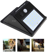 M0538 :  20 LED 320lm Outdoor LED Solar Motion Sensor Lights, Wireless Outdoor Wall Lights, Black Housing Pack of 4 Pcs