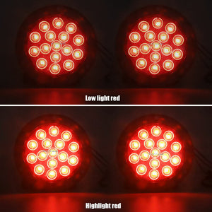 M0604-Round Red 16 LED Truck Trailer RV Brake Stop Turn Signal Rear Tail Lights (Pack of 4 Piece)