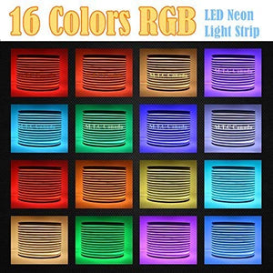 M0468 : LED Neon Rope Light 25M(82.5 Feet) Roll RGB  With Remote IR Controller 110V 120LED/M Outdoor & Indoor Use IP66 With 110V Flat US Wall Plug connector Comes With 20 Pcs Holding Clip .