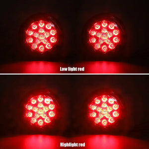 M0602:M.T.C Canada 4inch Round Red 16 LED Brake Stop Turn Signal Tail Light for Truck Trailer RV, 3 Available RED, Amber Yellow, White 6000K (Pack of 4 Pcs)