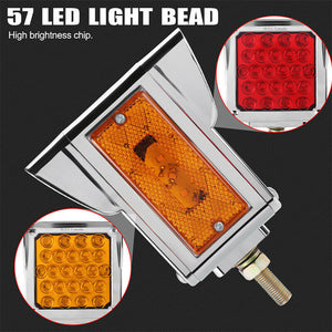 M0601:M.T.C Canada Square LED Pedestal Fender Light Truck RV Trailer Double Face Turn Signal Brake Pack of 2 Piece (1 Pair Left and Right)
