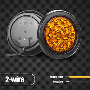 M0602:M.T.C Canada 4inch Round Red 16 LED Brake Stop Turn Signal Tail Light for Truck Trailer RV, 3 Available RED, Amber Yellow, White 6000K (Pack of 4 Pcs)