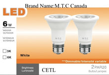 M0002 : LED Par 20 Bulb 6W (6W=60W Halogen), 660 Lumens, 3000K , Warm White, Dimmable, Input Voltage- 85-265V, Lifetime-50,000 Hours, CETL Certified,