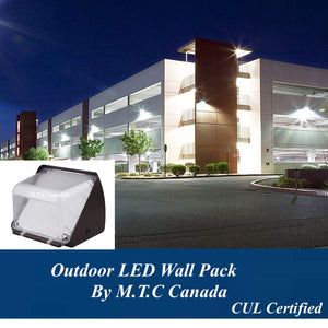 M0424:LED Wall Pack Semi Cut Input Voltage 100-277V Black Housing CUL Certified Outdoor Use Waterproof IP65 60W 8400lm 6000K With Photocell Sensor CUL Certified