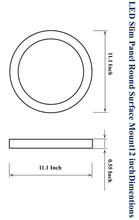 M0350  : Pack of 2 Piece LED Slim Panel 12 inch 24W  Flush Mount Ceiling Light Fixture, Round Dimmable, CETL Certified