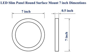 M0348: (Pack of 5 Piece)LED Slim Panel 7 inch 12W Flush Mount Ceiling Light Fixture, Round Dimmable, CETL Certified