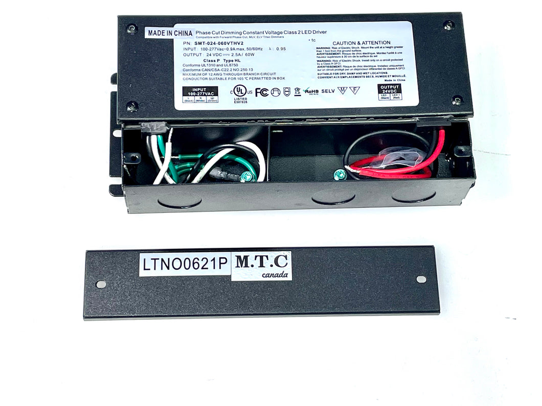 (Pack of 1 ) M0493 : 60W 24V DC Phase Cut Dimming Constant Voltage Class 2 LED Driver