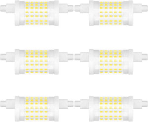Pack of 6 6K M0620: R7S LED Bulb 78mm 10W Dimmable LED Light Bulbs Daylight 360 Degrees Double Ended J Type T3 J78