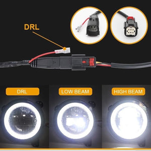 M0565:9 Inch Round Led Headlight with White Halo High Low Beam Day Time Running Light DOT Approved  ( 1 Pair )