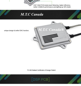 (M0423-H7-6K Full Kit With Ballast )M.T.C Canada HID KIT 12V Canbus H7 Super Bright 35W 300% More Brighter Metal Base 6000K Cool White With Premium Canbus Pm86 Ballast And 2 H7 Bulb