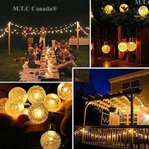 50M(10Mx5 )  LED Crystal Ball string 3000K M0636 :M.T.C Canada 10M(33 Ft) LED string Light With Crystal Ball 100 Piece Crystal Ball Waterproof Outdoor and Indoor Use