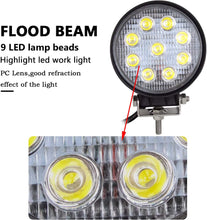 (Pack of 4 )M0160: 4 inch Round LED Light Off Road Application Work Light 27W 6000K IP67  Input 10-30VDC