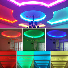 M0535 : LED Rope Light 25M Roll 5050 SMD RGB 100V-265V 60LED/M Outdoor & Indoor Use With 110V Flat US Wall Plug connector With Smart APP IR controller With Remote .